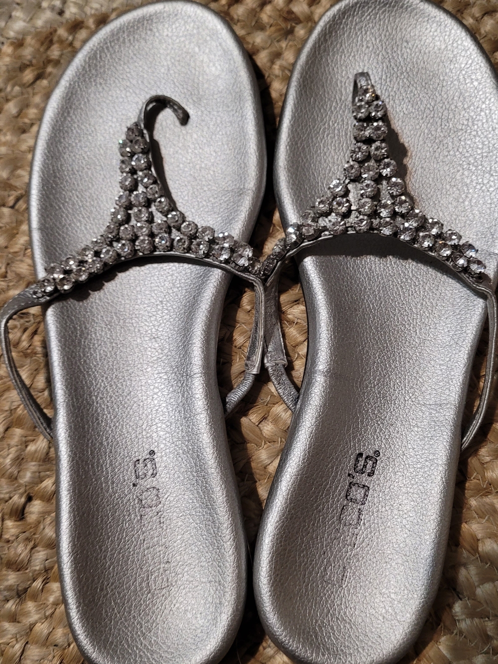 Silver Rhinestone T-Strap Women’s Chicos Sandals
